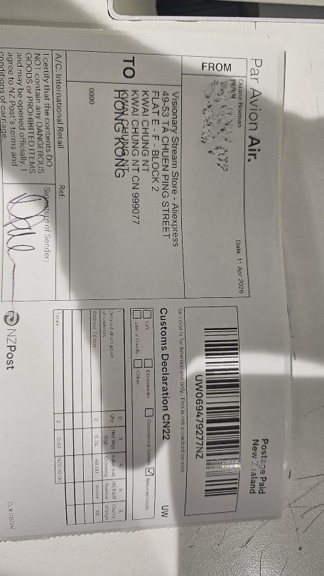 NZ Post Receipt